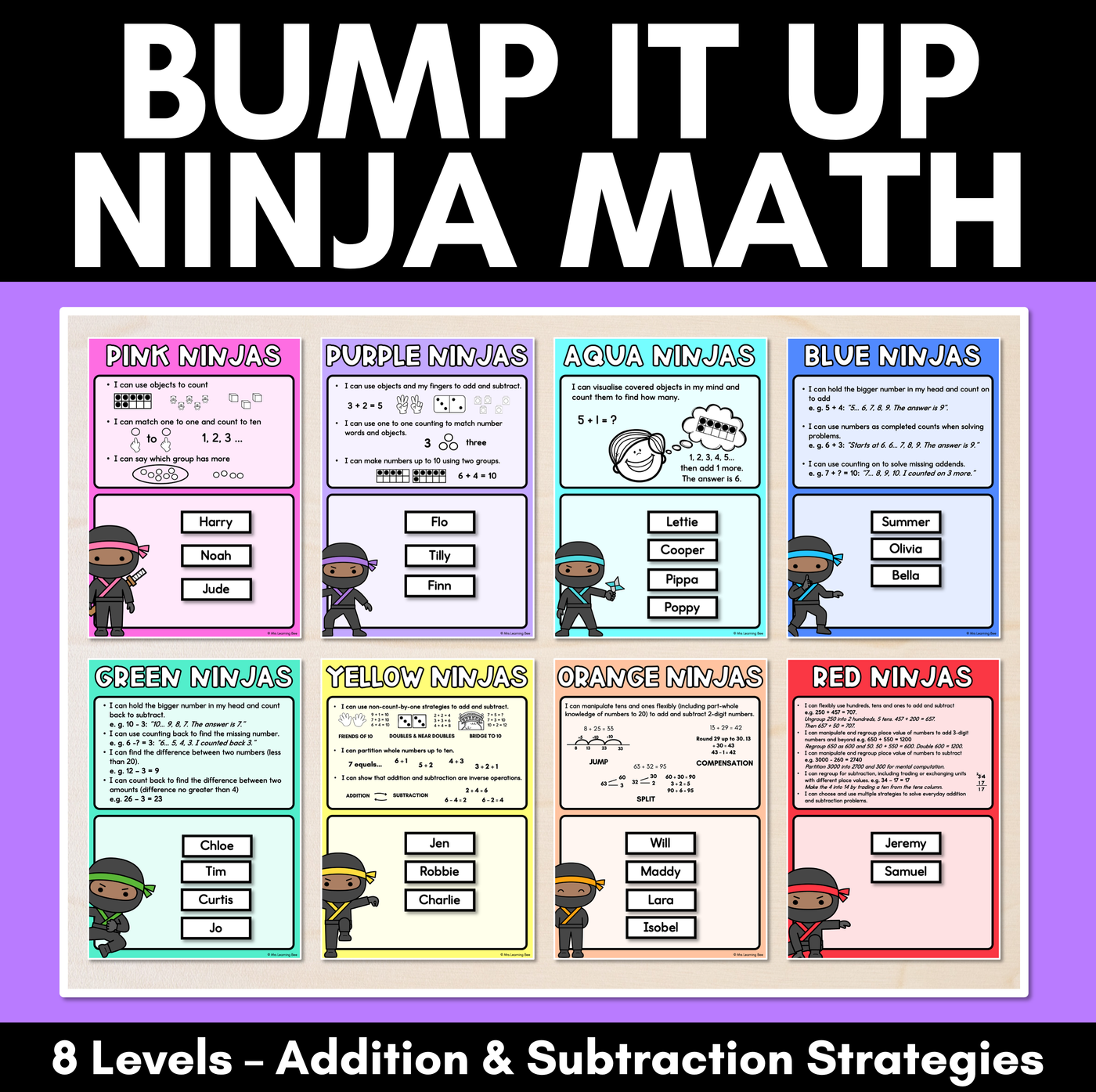 Ninja Math Bump It Up Wall - 8 Levels of Addition & Subtraction Strategies