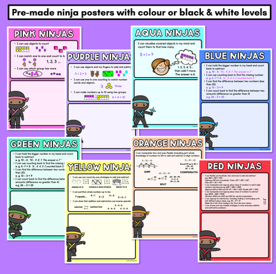 Ninja Math Bump It Up Wall - 8 Levels of Addition & Subtraction Strategies