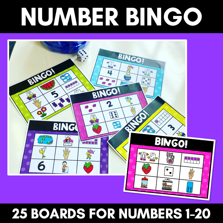 Number Bingo for Numbers 1-20 - Different ways to represent numbers 1-20