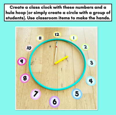 PARTS OF A CLOCK - HULA HOOP ACTIVITY FOR TEACHING TIME