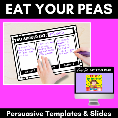 Persuasive Writing Templates & Slides - Eat Your Peas