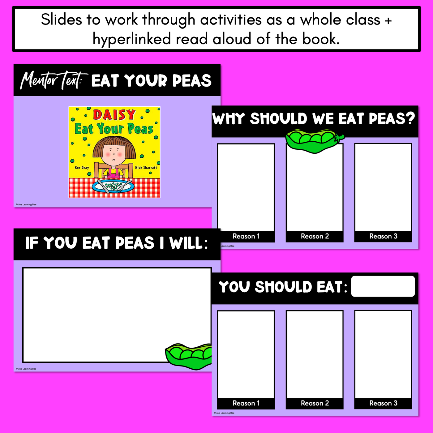 Persuasive Writing Templates & Slides - Eat Your Peas