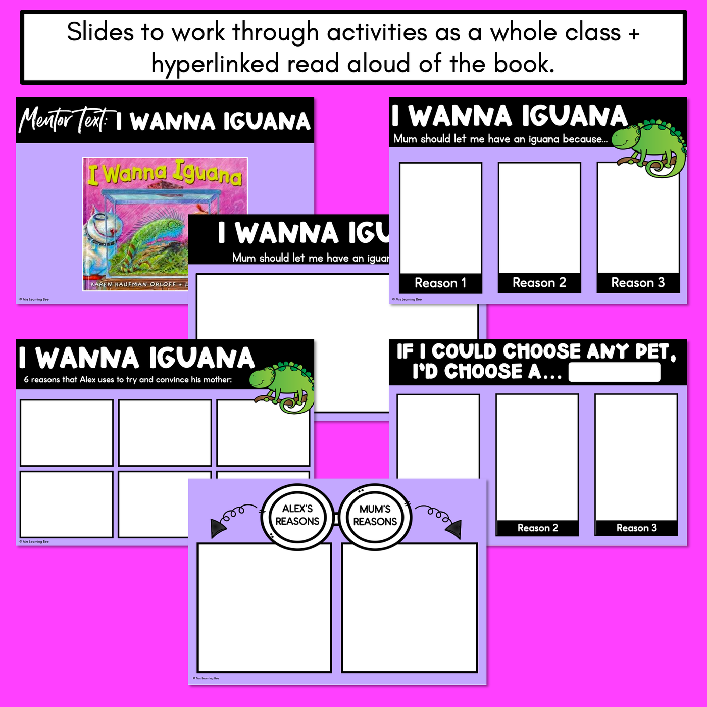 Persuasive Writing Templates & Slides - I Wanna Iguana