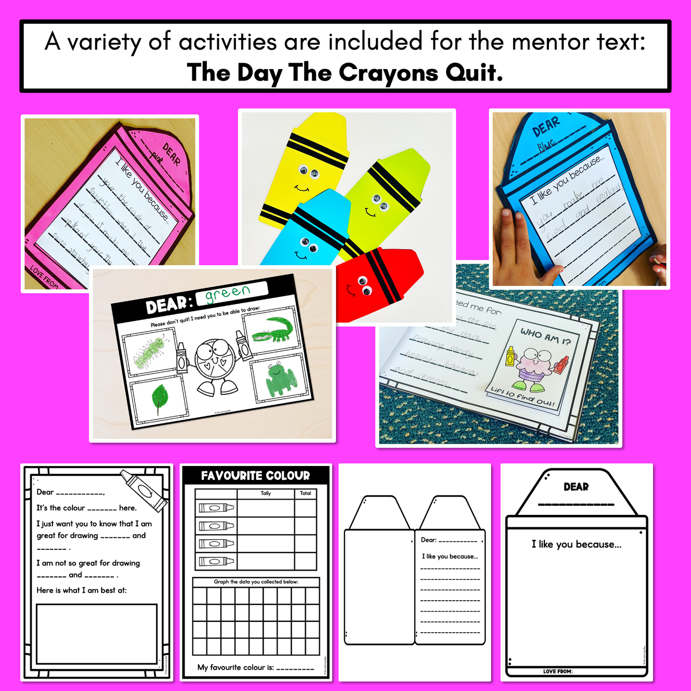 Persuasive Writing Templates & Slides - The Day The Crayons Quit