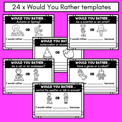 Would You Rather Opinion Writing Templates - Persuasive Writing