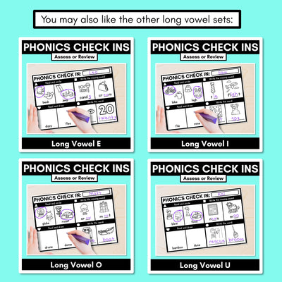 PHONICS CHECK INS - Long Vowel A - No Prep Phonics Assessments