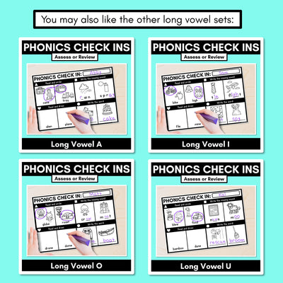 PHONICS CHECK INS - Long Vowel E - No Prep Phonics Assessments