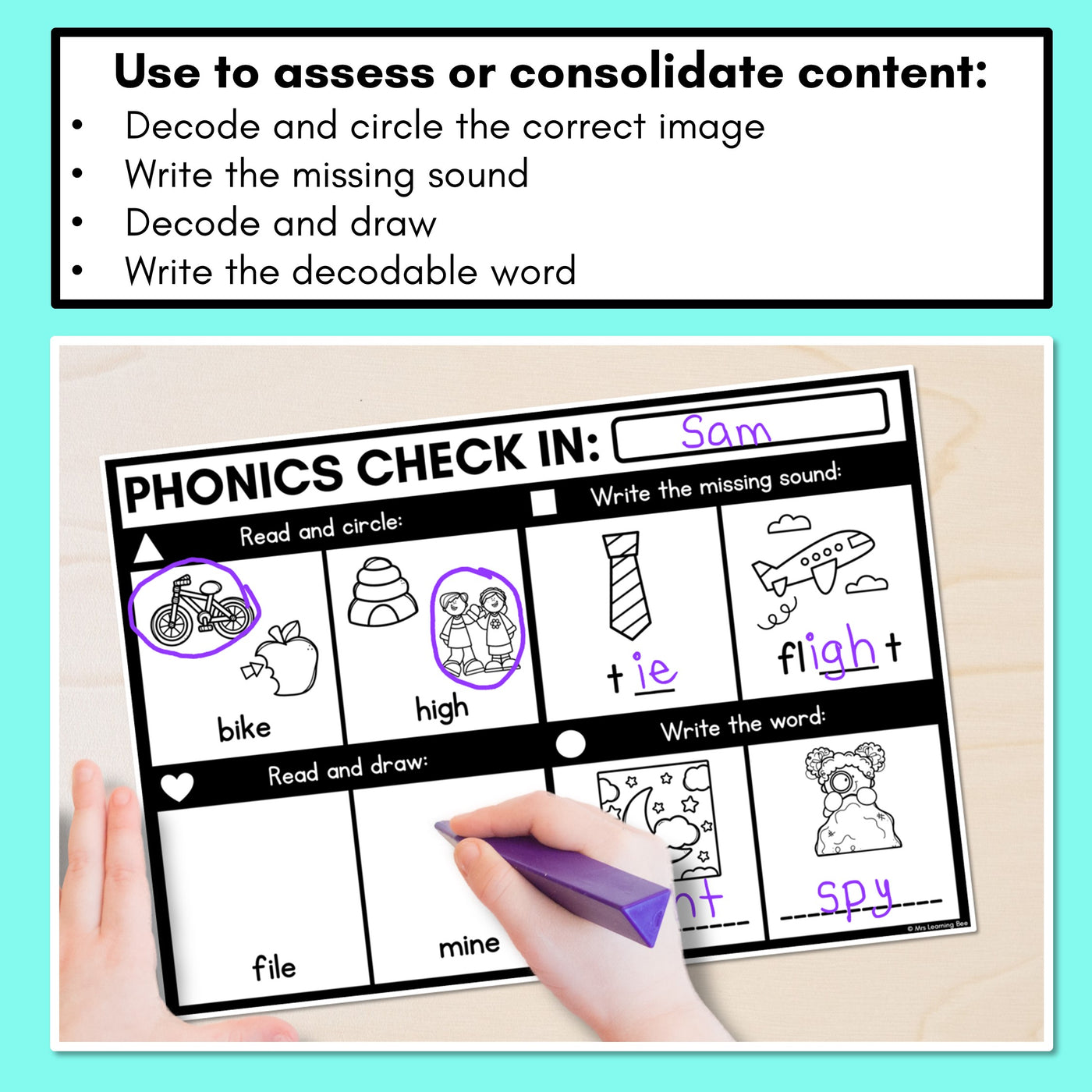 PHONICS CHECK INS - Long Vowel I - No Prep Phonics Assessments