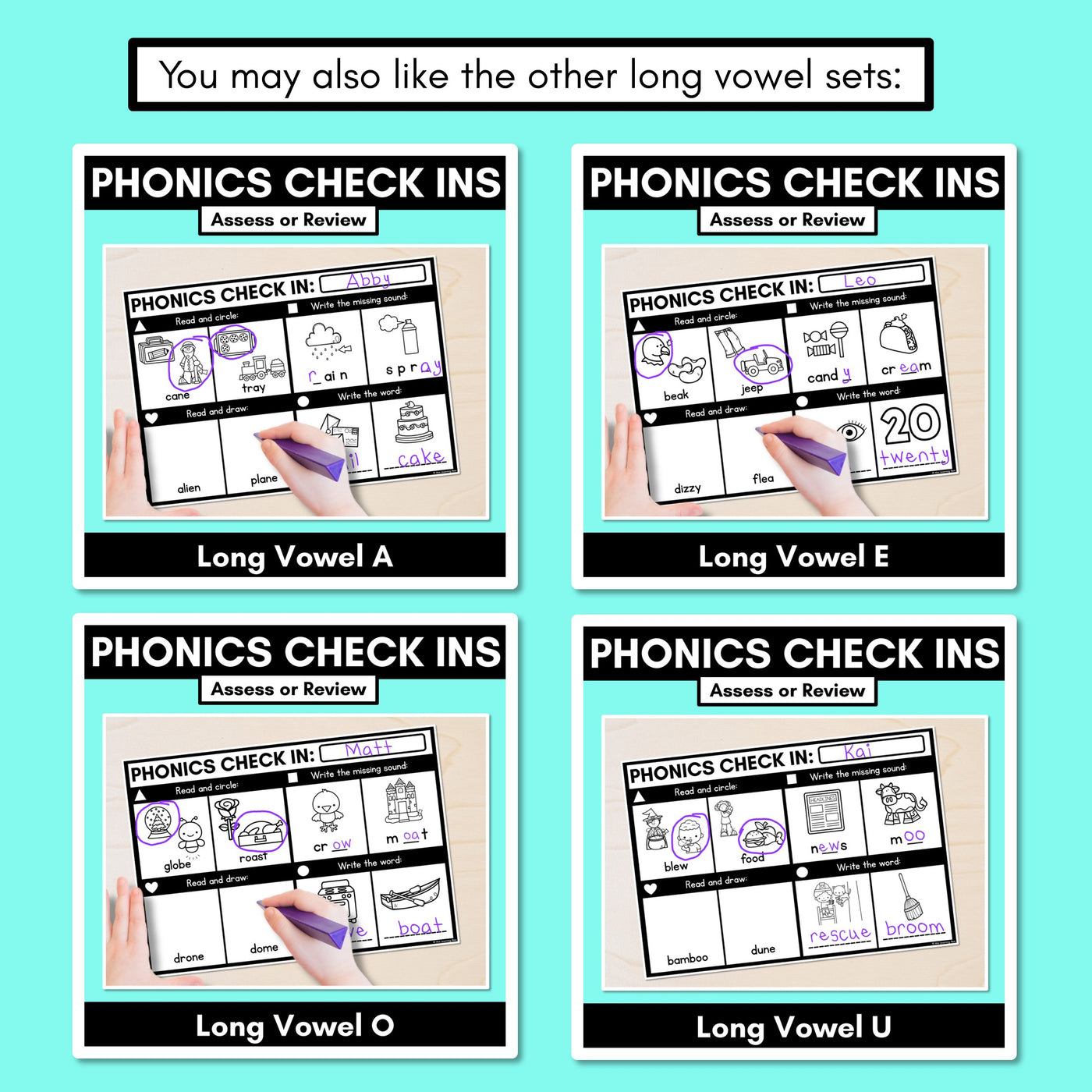 PHONICS CHECK INS - Long Vowel I - No Prep Phonics Assessments