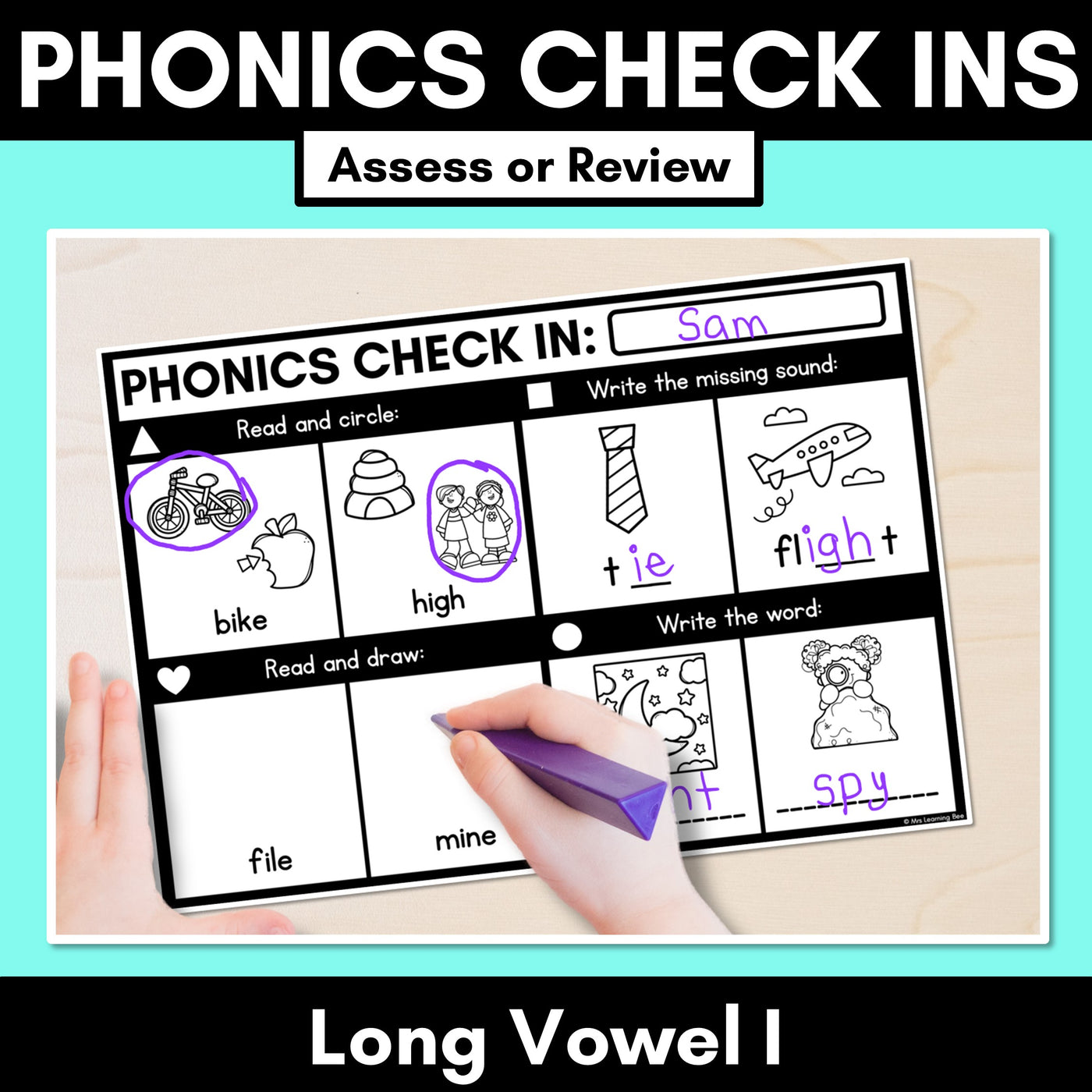 PHONICS CHECK INS - Long Vowel I - No Prep Phonics Assessments