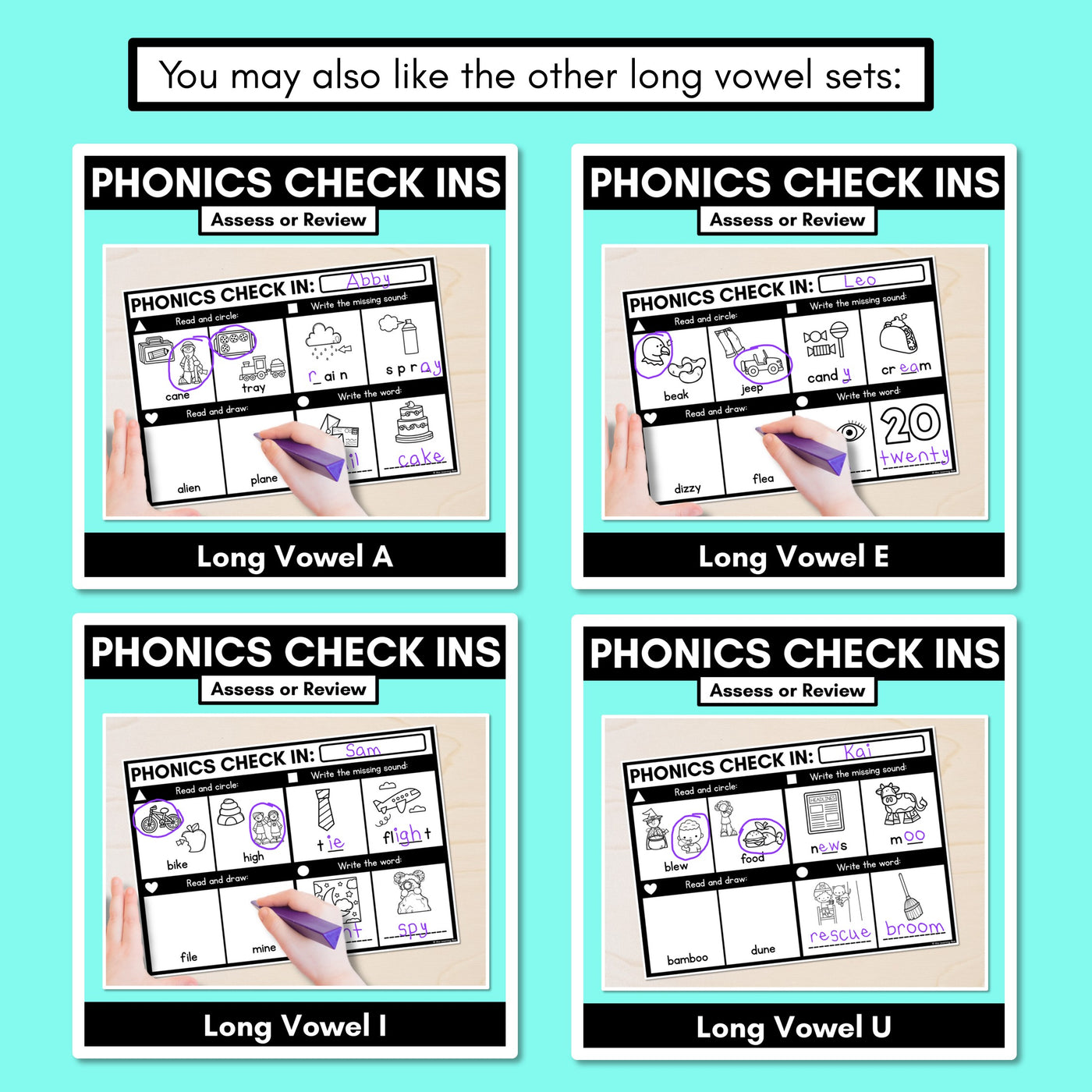 PHONICS CHECK INS - Long Vowel O - No Prep Phonics Assessments