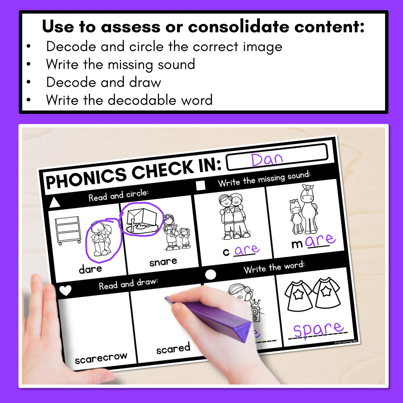 PHONICS CHECK INS - R-Controlled Vowel AIR - No Prep Phonics Assessments