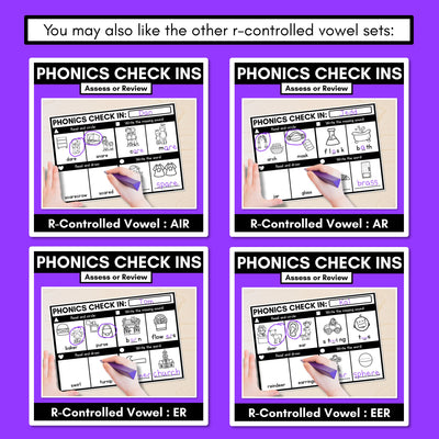 PHONICS CHECK INS - R-Controlled Vowel OR - No Prep Phonics Assessments