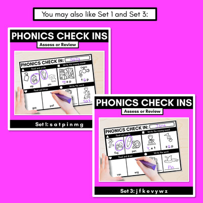 PHONICS CHECK INS - CVC Words & CVCC CCVC Words Set 2 - No Prep Phonics Assessments