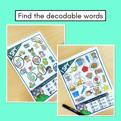 I SPY for CVC Words - Kindergarten Phonics Templates