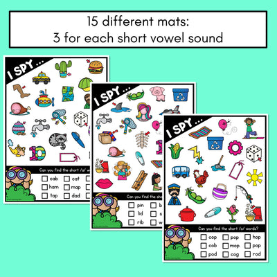 I SPY for CVC Words - Kindergarten Phonics Templates