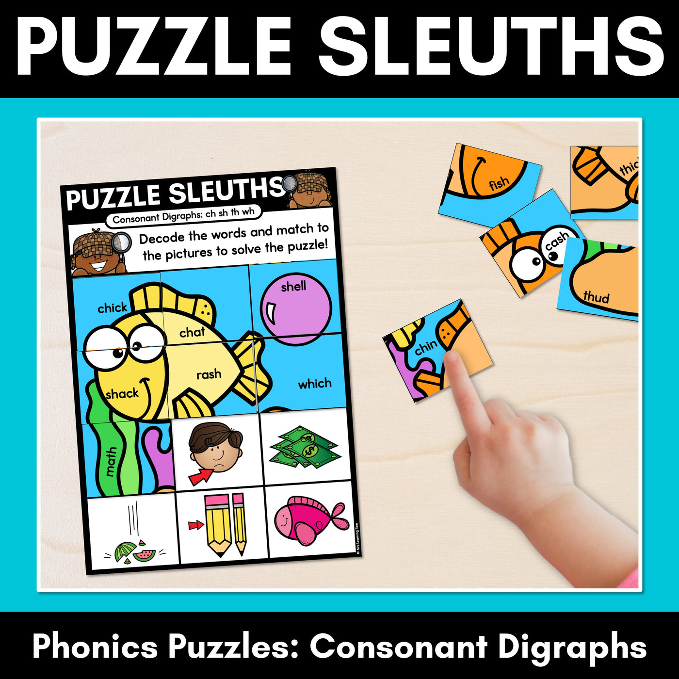 PHONICS PUZZLES - Phonics Games &  Worksheets- Decodable Consonant Digraph Words