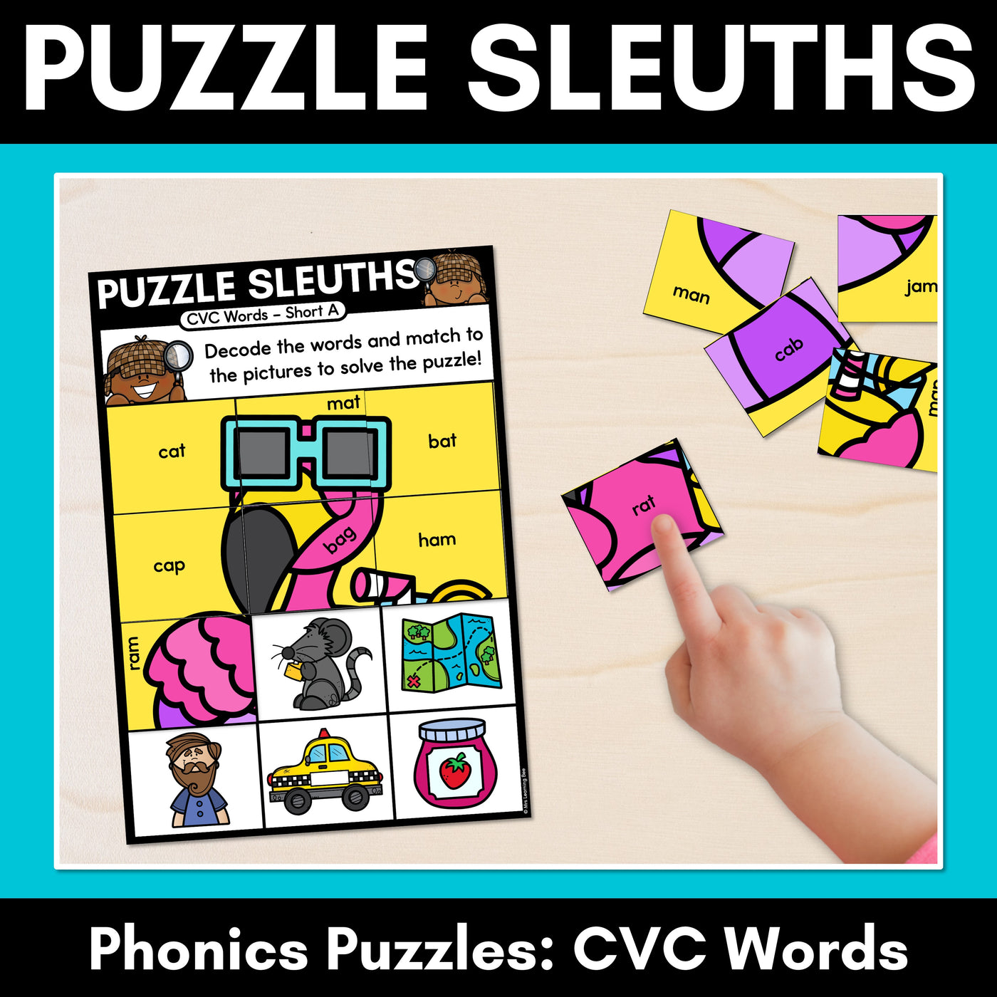 PHONICS PUZZLES - Phonics Games and Phonics Worksheets - Decodable CVC Words