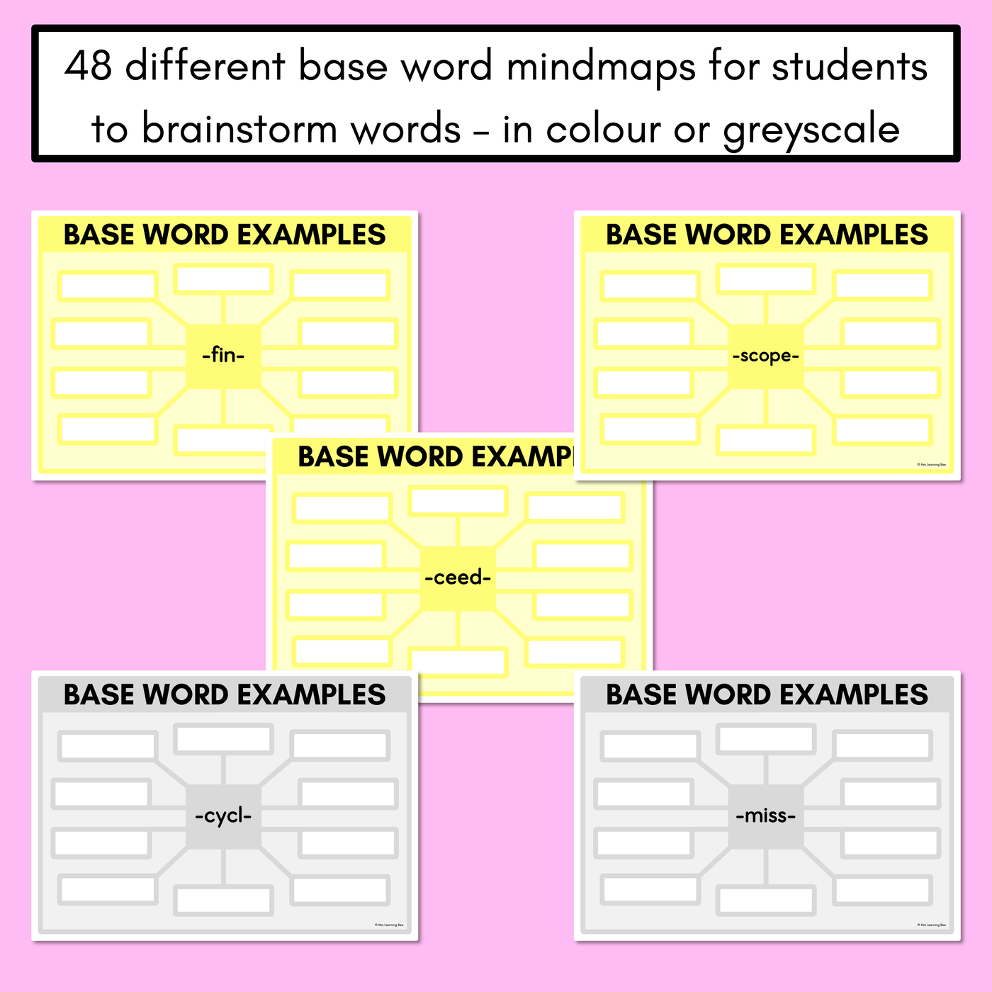 WORD BASE Student Brainstorm Templates - includes base word reference pages