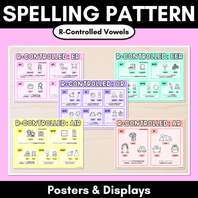 R-CONTROLLED VOWEL SPELLING POSTERS - Common Spelling Patterns for R-Controlled Vowels