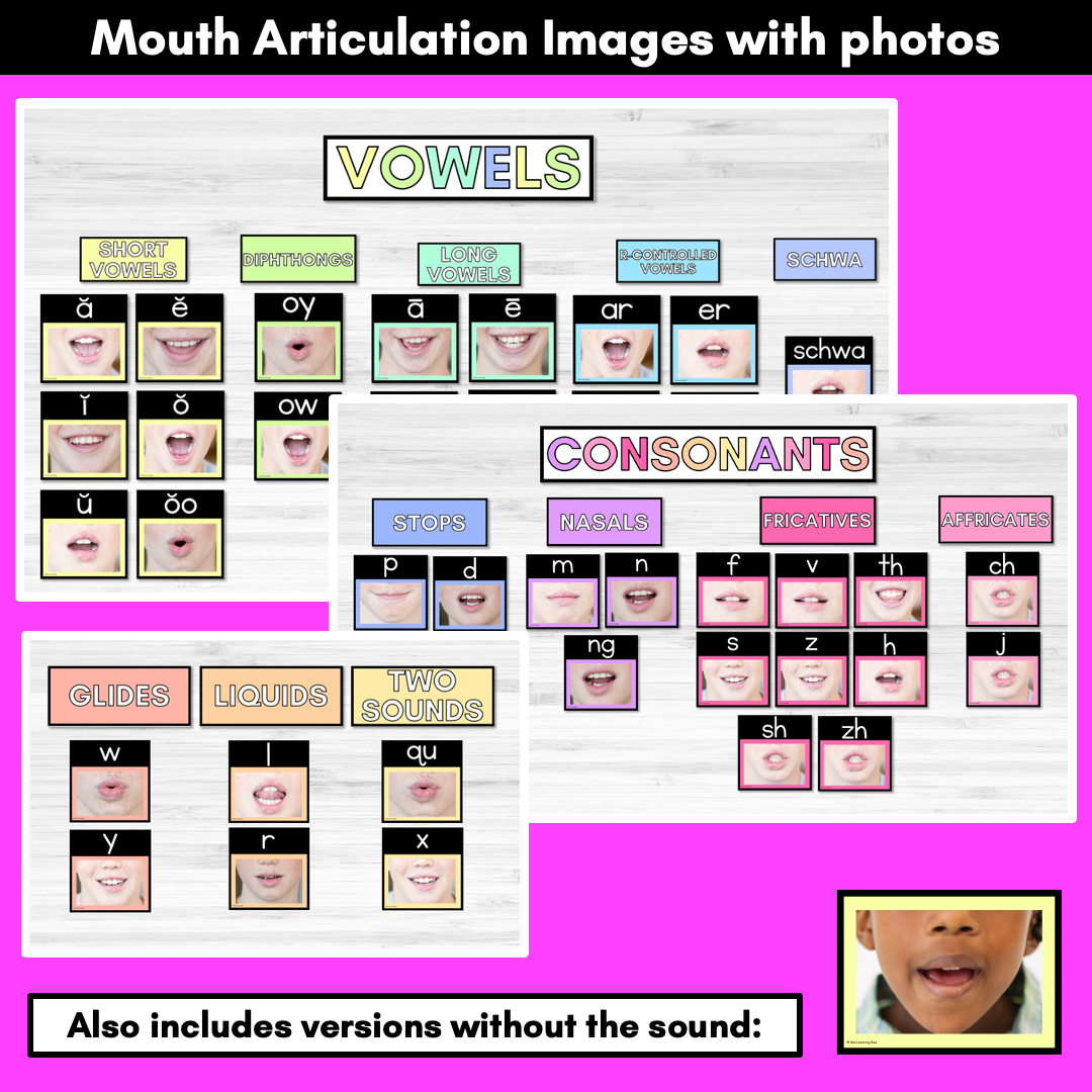 Mouth Articulation Flash Cards RAINBOW