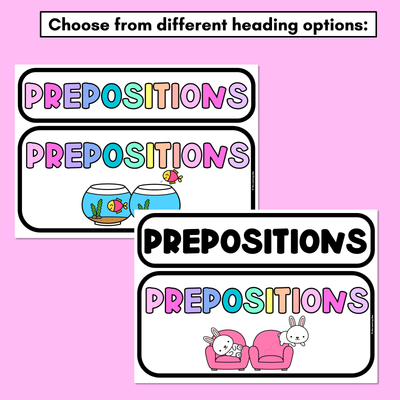 Positional Language - Animal Prepositions - Rainbow