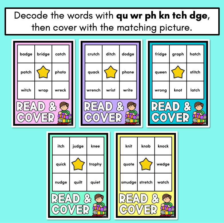 Read & Cover Consonant Digraphs & Trigraphs