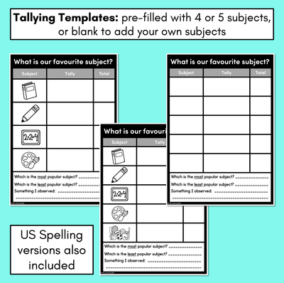 Favourite Subject Graphing Templates