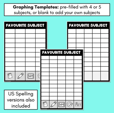 Favourite Subject Graphing Templates