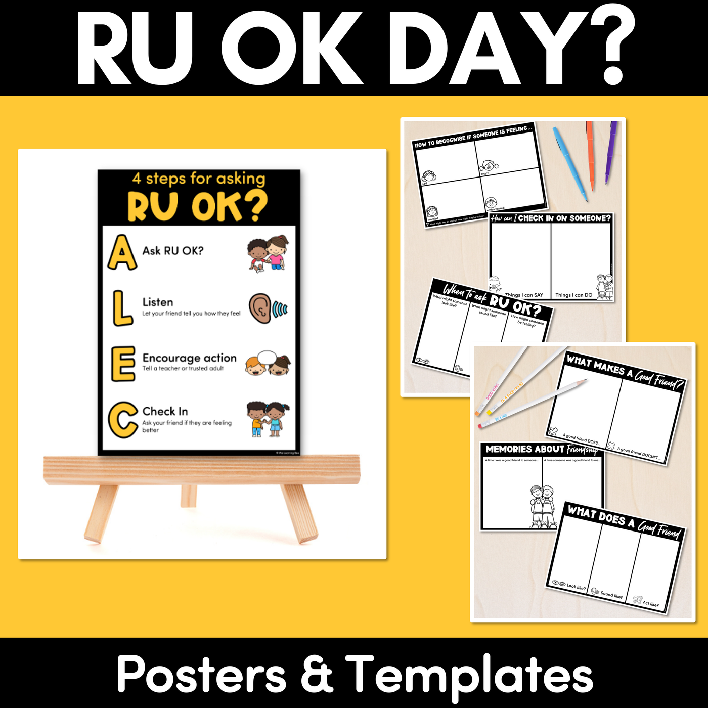 RU OK? Day Posters and Brainstorming Templates