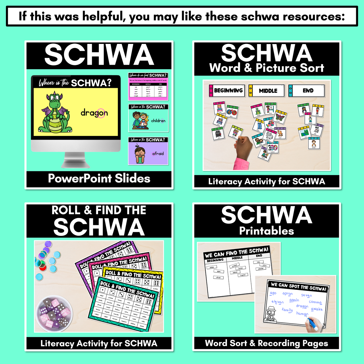 Schwa Classroom Display - Find the Schwa - Learning Wall Phonics Posters