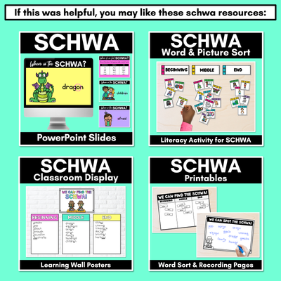 Schwa Game - Roll and find the schwa words