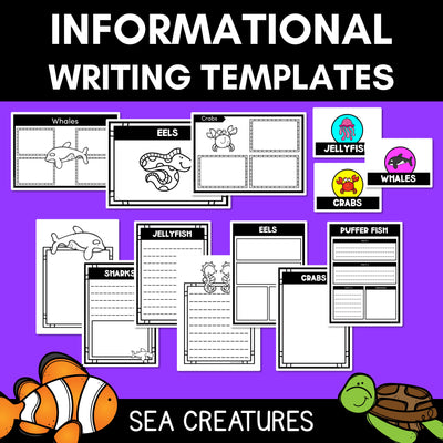 INFORMATIVE TEXT TEMPLATES - Sea Creatures Writing Templates