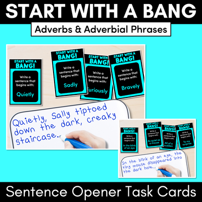 Sentence Openers Task Cards - Start with a Bang - VCOP aligned