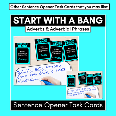 Sentence Openers Task Cards - VCOP aligned