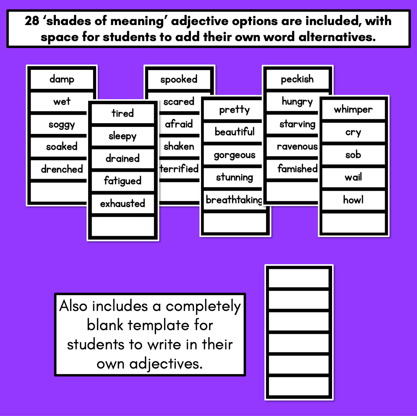 Shades of Meaning - Interactive Adjectives Activity