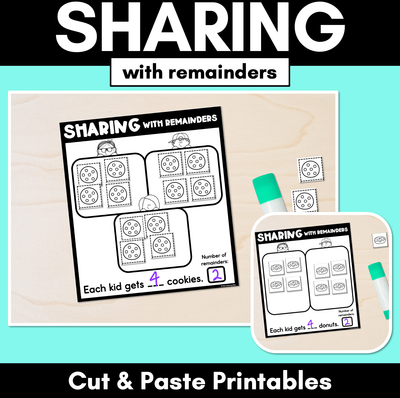 Sharing with Remainders - Cut and Paste Printables