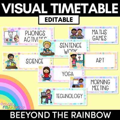 Editable Visual Timetable - The Kasey Rainbow Collection