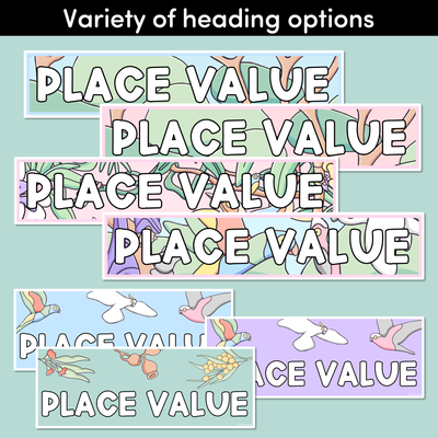 PLACE VALUE POSTERS - The Brentos Collection - Pastel Rainbow
