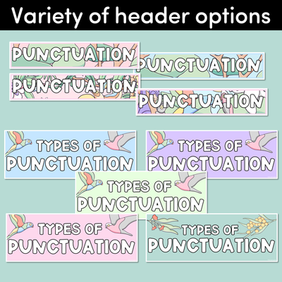 PUNCTUATION POSTERS - The Brentos Collection - Pastel Rainbow