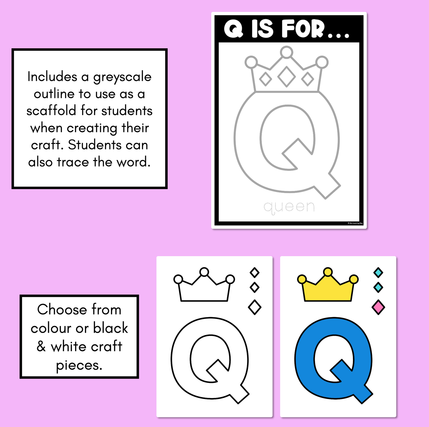 Beginning Sound Crafts - Letter Q - Q is for Queen