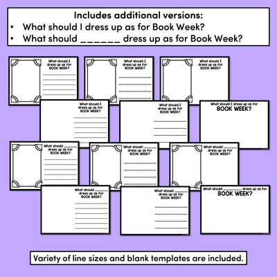 BOOK WEEK ACTIVITY TEMPLATES - What should my teacher dress up as?