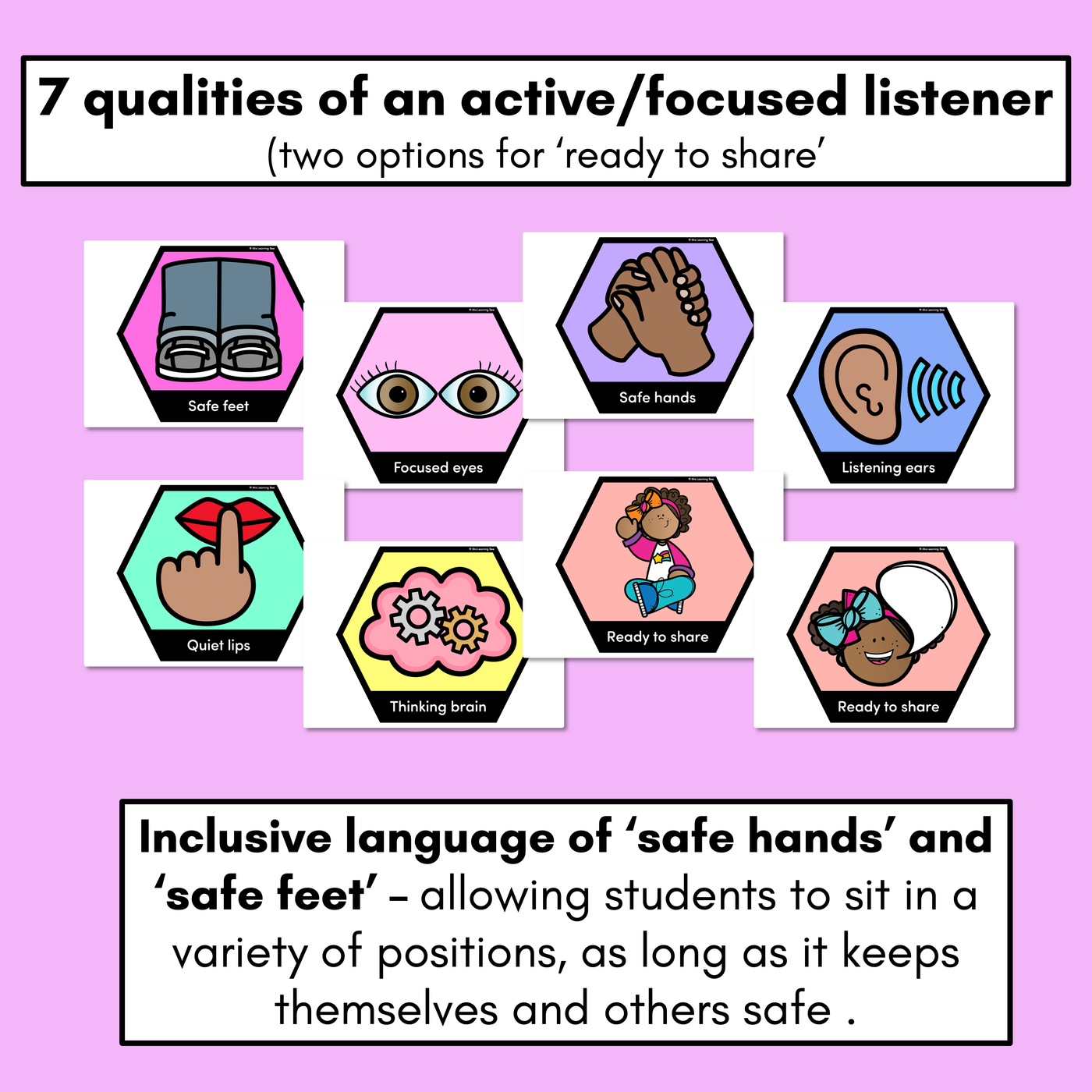 Focused/Active Listening Posters - Inclusive Display - Rainbow