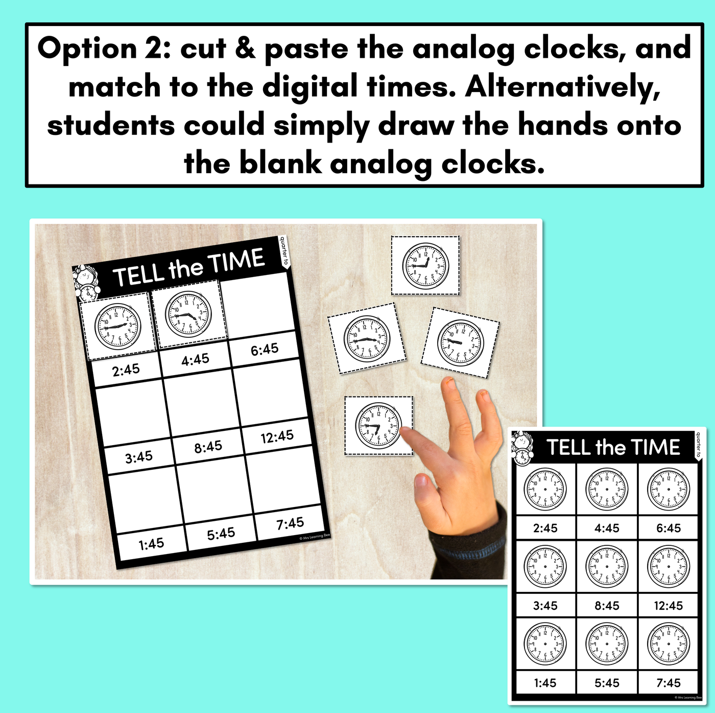 TIME WORKSHEETS - Telling the time to quarter to