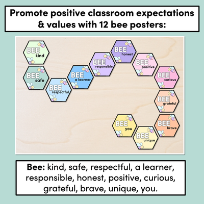 Bee Posters- The Brentos Collection - Classroom Values & Expectations