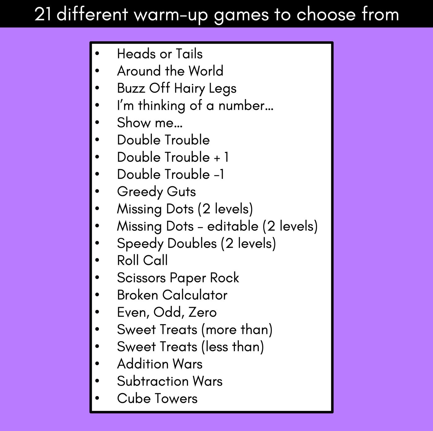 Maths Warm Up Games for Kindergarten & Grade 1 Math Lessons - Editable Slides