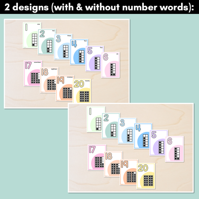 NUMBER POSTERS - The Brentos Collection - Pastel Rainbow