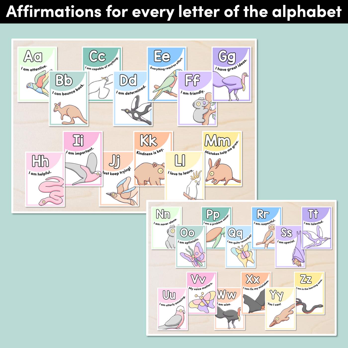 Alphabet Affirmation Posters - The Brentos Collection