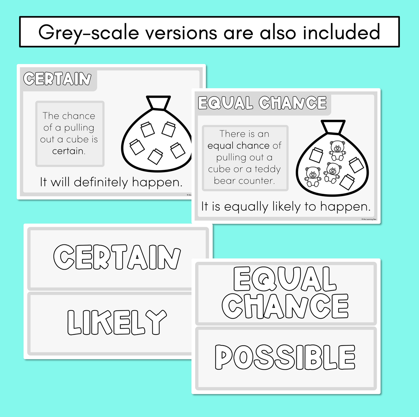 Probability Vocabulary Displays