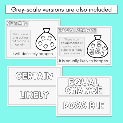 Probability Vocabulary Displays